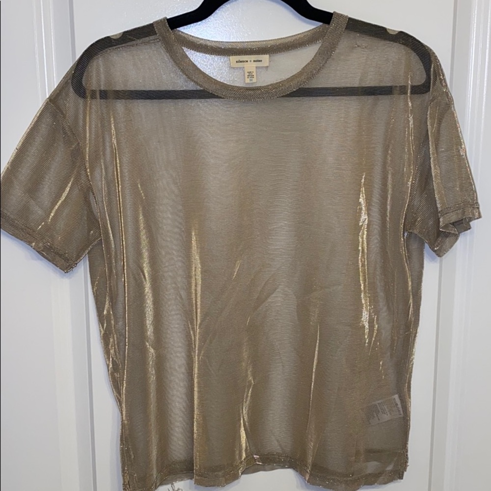 See through gold shimmer tshirt
